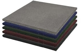 JARDIN202 - Loseta de Caucho Maciza Profesional | 1x1m | Especial para Gimnasios y Competiciones | Fitness | 15 mm - Sin cruceta (Gris)