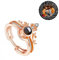 DEZUNTU Ich liebe dich Ring 100 Sprachen Projektionsring, benutzerdefiniertes Foto 2-in-1-Kronenring, der sagt, ich liebe dich in 100 Sprachen Personalisiertes Schmuckgeschenk für Frauen Mutter