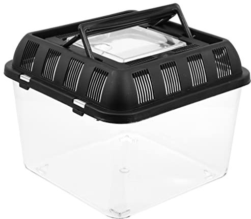 PATKAW Reptile Feeding Box Small Snake Breeding Container with Handle Transparent Portable Hatching Incubation Box Mini Pet House for Lizard Tarantula Spider Frog Scorpion
