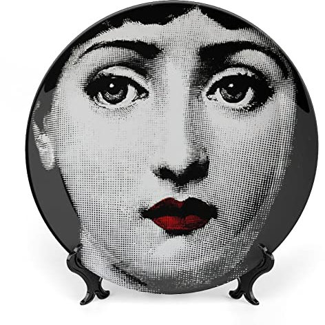 Piatto Lina Cavalieri, Piatto Decorativo da Parete, Decorazione da Appendere alla Parete con Piastra Facciale Misteriosa, Staffa Inclusa E Gancio A Molla Speciale,A10,6inch