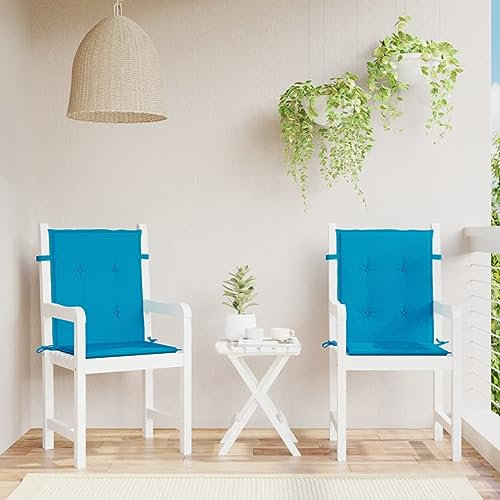 ZEYUAN Gartenstuhlauflagen 2 STK Sitzauflagen Gartenmöbel, Gartenstuhlauflagen, Hochlehner Auflagen, Auflagen Hochlehner, Stuhlauflagen, Blau 100x50x3 cm