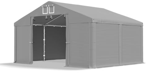 DAS COMPANY Lagerzelt 3x4m wasserdicht grau Zelt 560g/m² PVC Plane hochwertig Zelthalle Summer SD - Faltpavillon - Gartenpavillon - Pavillon - Lagerhallen - Gartenhaus - Zeltgarage - Garagenzelt