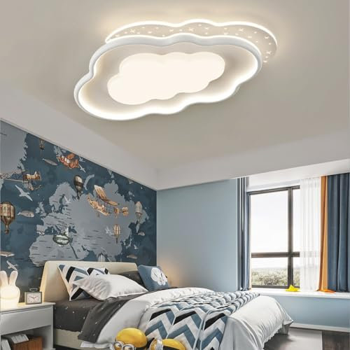 Deckenleuchte LED Modern Cloud Design Deckenlampe mit Fernbedienung Restaurant Dekoration Deckenlicht Dimmbar Lampe Kinderzimmer Schlafzimmerlampe Wohnzimmer Küche Beleuchtung Kronleuchter ( Size : Wh