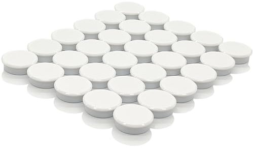 ZDZBLX Fridge Magnets - 30 Pack Strong, Heavy Duty Mini Round Magnets for Whiteboard, Fridge, Notice Board (White)