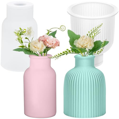 Silikonform Gießformen Silikon DIY Silikonformen Vase Epoxidharz Formen Vase Zur Herstellung Von Blumenvase Stifthaltern Kristallflaschen Aufbewahrungsflaschen Dekorativen Ornamenten 2Stk