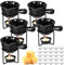 Yungyan 35 Pcs Ceramic Butter Warmers 5 Butter Warmers for Seafood with 25 Tealight Candles 5 Stand 2 oz Mini Simmer Pot Set for Sauce Chocolate Cheese Fondue Lobster Dishwasher Microwave Oven Safe