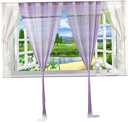 Zerodeko Bedroom Curtain String Drapes and Curtains Room Divider Beads Boho Door Curtain Curtains for Living Room Macrame Curtains Macrame Door Curtains Tassel Ribbon Curtain Lace Panel