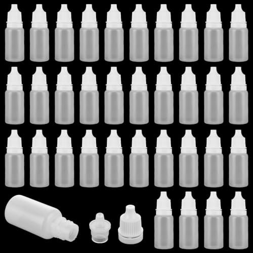 LDXDRU 200 Pack 10ml Squeezable Dropper Bottles With Caps, Empty Plastic Small Drop Bottles for Essential Oil Paint Eye Drops