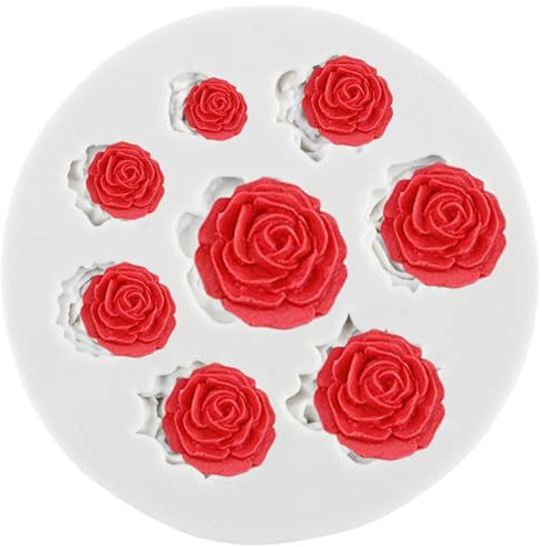 MINFEIDMS Moules En Silicone En Forme De Fleur De Rose Pour Fondant, Décoration De Gâteaux, Décoration De Cupcakes, Chocolat, Bonbons, Pâte De Gomme, Argile Polymère