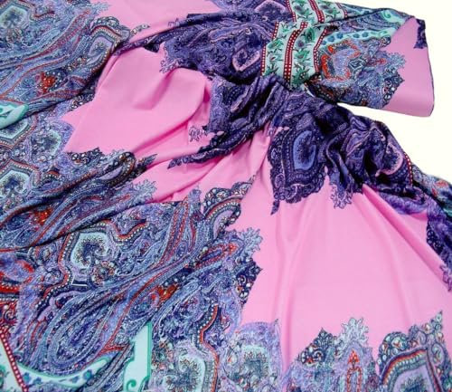 TOLKO 50cm Baumwolljersey Jersey Stoff Meterware | Baumwollstoff für Shirt Kleid Rock Jersey Bettwäsche Stoff Sommer Kleiderstoff | Weich elastisch 150cm breit | Stoffe zum Nähen (Samarkand)