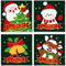 UNIQUORS Malen Nach Zahlen Erwachsene mit Rahmen 4 Pack, DIY Handgemalt Ölgemälde Weihnachten Geschenkbox, Weihnachtsmann Malen Nach Zahlen Kinder, Schneemann Hirsche Paint by Numbers, 20 x 20 cm