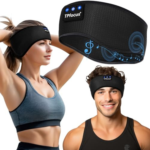 TPfocus Auriculares para Dormire Bluetooth 5.4 Regalo Hombre y Mujer,Sleep Headphones Sonno Banda Deportiva Inalámbrico Recargable Auriculares Bluetooth Dormire (Cuadros clásicos Negros)