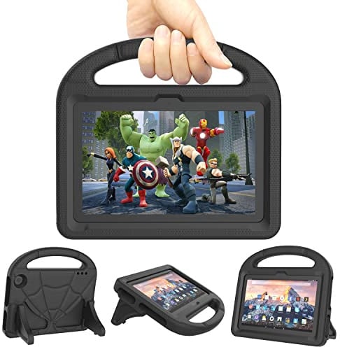 Kid Case for New Tablet 7-inch 2022 Release, Adjustable Stand, Lightweight Shock Proof Case with Stand Handle - Black