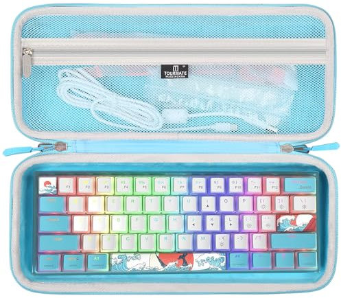 Tourmate Hard Storage Case for 60% Percent Keyboard - Travel Case for WK61 Mechanical Keyboard(Only Case) (Black)