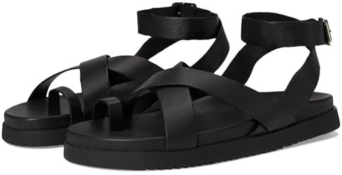 Steve Madden Damen Mira Sandale, Schwarz Leder, 38 EU