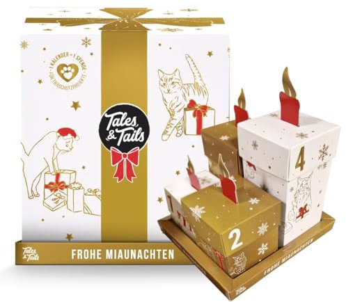 Tales & Tails Adventskalender für Katzen mit Leckerchen, Nassfutter und Einer Überraschung zum Spielen
