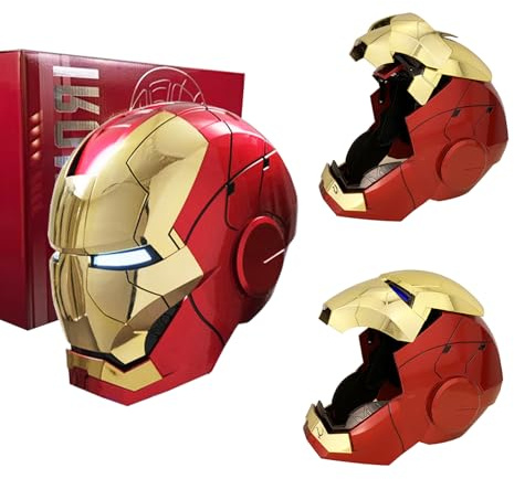 ATOKNG Iron-Man MK 5 Wearable Electronic Helmet: Voice & Remote Controlled, Perfect Super Hero Mask,Can Cosplay and Collectible Figures for Man and Teen for Halloween&Birthdayand&Christmas（Golden）