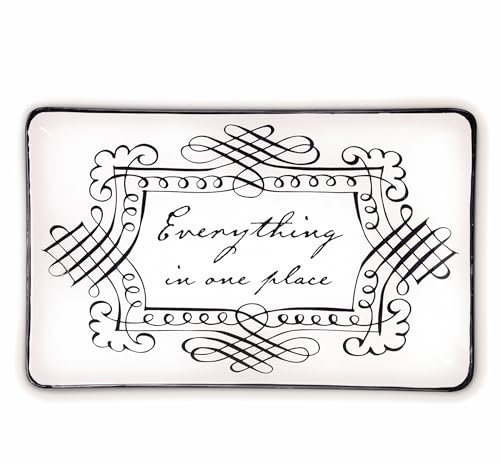 AMÉLIN ARCHIVE Bandeja de cristal para joyas, perfumes o baño, bandeja decorativa para decoración del hogar, todo en un solo lugar