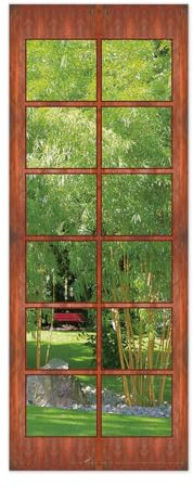 3d Türtapete Selbstklebend Fenster Wald Türposter Fototapete, Schlafzimmer Wohnzimmertür Aufzug Tür Aufkleber B100 x H200cm