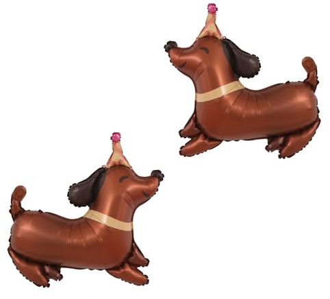 Gleemix 2 Stk Ballon Dackel, 3D Folienballon Dackel, Riesenballon Tier, Hunde Geburtstag Luftballons, Kindergeburtstag Party Ballon Deko für Jungen, Mädchen, Hunde Geburtstag