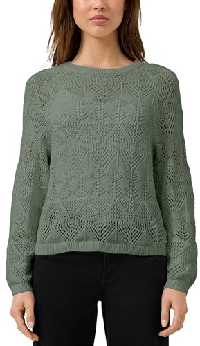 QS Baumwollpullover mit Ajourmuster