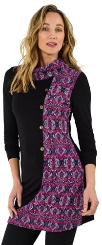 Joe Browns Women's Button Detail Floral Jacquard Cowl-neck Tunic Top Tunic Shirt (pack of 1)