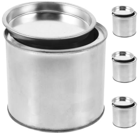 Operitacx Lot De 4 Petits Pots De Peinture en De 05 L avec Couvercles Seaux Ronds en Étain Contenants De Stockage De Peinture Vides pour Bricolage Peinture Encre De