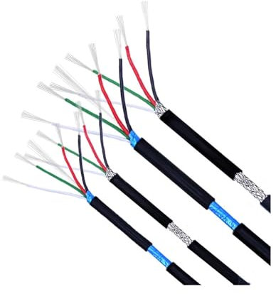 10M Shielded USB Audio Signal Cable - 4-Core Aluminum Foil Tinned Copper Line, 28AWG - 16AWG Soft PVC for DIY ,1pc(10M-4CORES 28AWG and 24AWG)