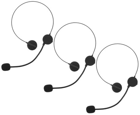 WEKAMOS 3Pcs Fake Headset Microphone Costume Accessories Lightweight Microphone Props for Singer Star Cosplay Party Rocker Fancy Dress