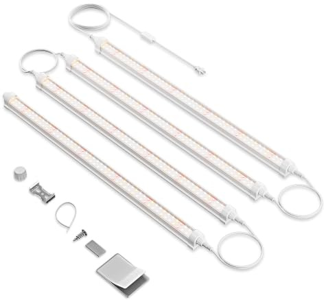 Spider Farmer LED Pflanzenlampe Vollspektrum, 3-Stufig Dimmbar, 80W Grow Light für Zimmerpflanzen, Gemüse und Blumen, 384 LEDs, 95% Nutzbares Licht, IP65 Wasserdicht, 58,5 CM Länge