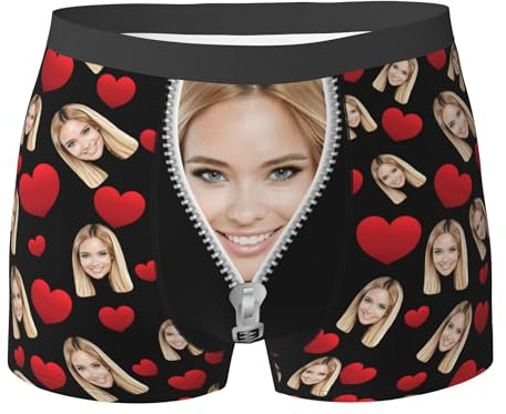 Personalisierte Boxershorts mit gesicht foto lustige unterhosen männer underwear funny unterhose personalisiert boxershorts personalisierte geschenke Valentinstag für for Valentine's Day gift S-XXL