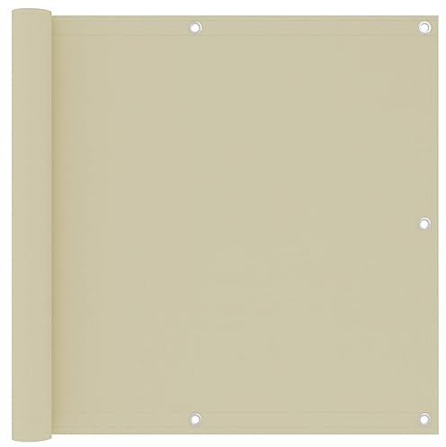 Ziaphsol Balkon-Sichtschutz Creme 90x300 cm, Oxford-Gewebe mit PU-Beschichtung, wasserdicht, Winddicht und UV-beständig für mehr Privatsphäre auf dem Balkon