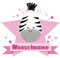 Samunshi® Süßes Zebra Wandtattoo Türschild mit Name personalisierbar Kinderzimmer Türaufkleber Baby Wandaufkleber - 80x69cm mehrfarbig