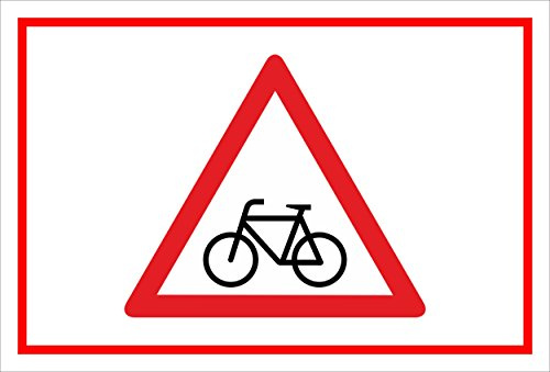 Melis-Folienwerkstatt Schild Achtung Radfahrer Fahrräder – 45x30 cm – 3mm Aluverbund – mehrere Größen/Materialien