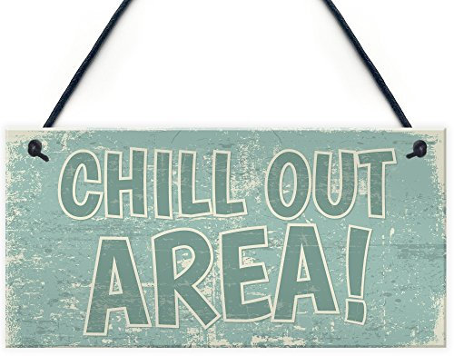 RED OCEAN Chill Out Area Hot Tub Man Cave Shed Summer House Shed Garden Hanging Wall Sign Plaque