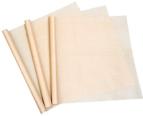 3 fodere riutilizzabili antiaderenti da forno, 40 x 30 cm, tappetini da forno in teflon, lavabili in lavastoviglie 40 x 30 cm Beige