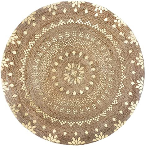 Atmosphera - Teppich Shine aus Jute D 115 cm - Gold