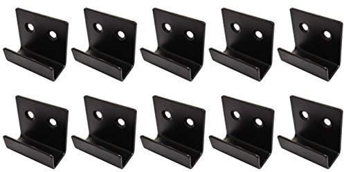 NOVSINO Stainless Steel Flat J Hooks Hanger, Ceramic Tile Billboard Display Board Holder Wall Mount Heavy Duty Hook Brackets Black, Pack of 10