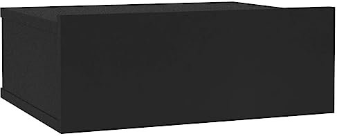 vidaXL Nachttisch mit Schublade Hängend Nachtkommode Nachtschrank Nachtkonsole Wandboard Wandregal Regal Schwarz 40x30x15cm Holzwerkstoff