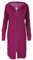 Aquarti Peignoir avec Fermeture éclair et Capuche Robe de Chambre Zippe pour Femme, Rayé/Lilas, XL