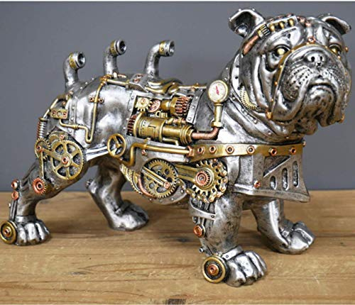 Animal Crackers Große Steampunk-Bulldogge 30 cm lustige Dekofigur für Hundeliebhaber
