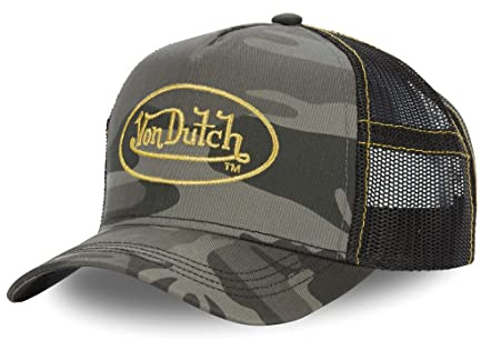 Von Dutch Cap Herren Atmungsaktiv, Tracker Kappe Herren, Tarnung, Bequem, Grün, Einheitsgröße