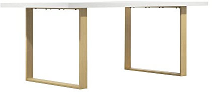 i-flair Esszimmertisch Macon 220x100 cm Kufentisch Holztisch Esstisch Kufengestell Tisch mit Tischplatte und Kufen - Weiß + Eiche