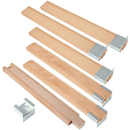 LANIAKEA 6PCS Wood Drawer Slides 16 Inches Wooden Drawer Slides Bottom Mount Classic Center Guide Track with Metal Slide Glides, Center Mount Drawer Slides Replacement Part