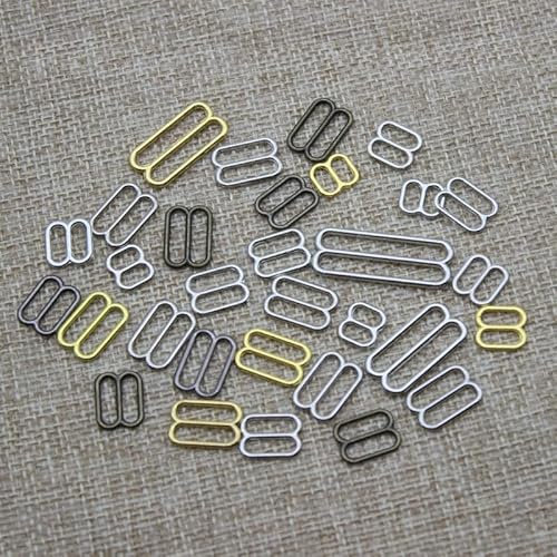 MINGSO Buckles Metal 100pcs Bra Strap Adjustment Buckle Rings Slides Hooks Invisible Underwear Lingerie 15mm&20mm