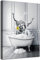 MKHFUW Moderne Leinwand Wandkunst Lustige Tiere, Die auf der Toilette Sitzen, Zeitungsbilder Lesen Badezimmer Schlafzimmer Poster, Rahmenlos (Baderinder,40 x 60 cm)