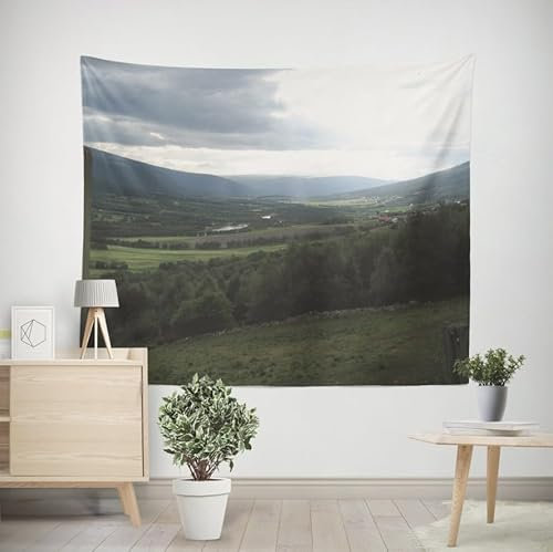 EHOMERY Gobelin Wandbehang Wanddekoration Dachschräge Wald Wandteppich Rechteckig Wanddekoration Aussenbereich Wohnzimmer Schlafzimmer Wandbehang Dekoration 200x200cm