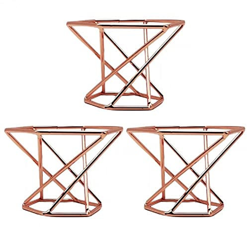 HASMI Pots de Fleurs 3PCS Avion utile Conteneur de conteneur de conteneur métal Fern Stand de Bureau de Bureau décoratif Petit Support d'écran de Plante Pots Plantes (Color : Rose Gold)
