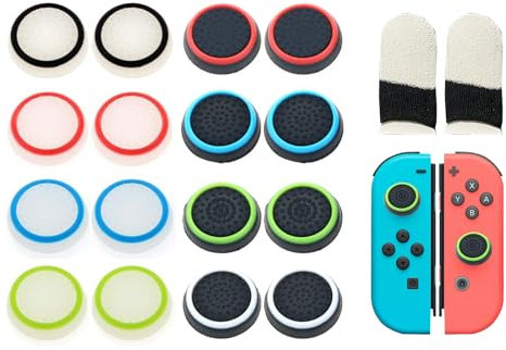 Joystick Kappen Thumb Grips,Controller Cap Set,Controller-Zubehör,Thumbstick Grip Caps für PS5-, PS4-, Xbox 360-, PS3-Controller (8 Paar gemischte Farben),1 Stück Gaming Finger Sleeve