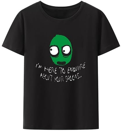 Salad Fingers Spoons Tee T Shirt Nightmare Halloween Rusty Hubert Cumberdale Nostalgia Creative Popular Clothing Slim Black M